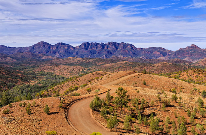 Wilpena Pound of Flinders Ranges mountains of National Park in South Australia